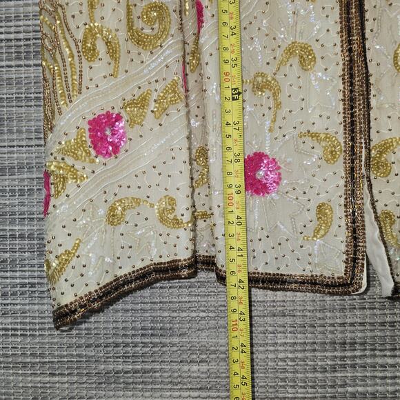 VTG Gunit Silk Beaded Kimono Jacket Womens Size 24 Art Deco 1920's Artsy Flapper - Picture 16 of 16